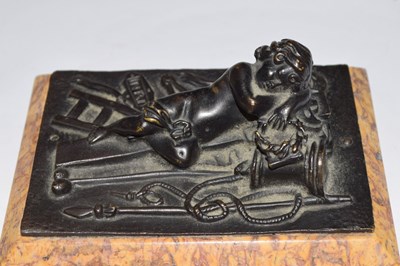 Lot 303 - Bronze and marble paperweight