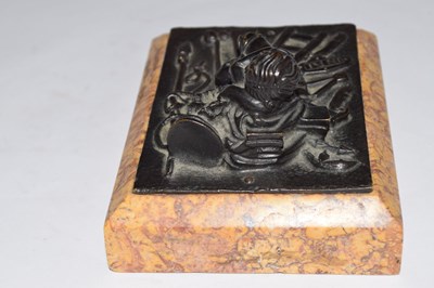 Lot 303 - Bronze and marble paperweight