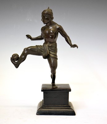 Lot 472 - Unusual South East Asian bronze of a Sepak Takraw player