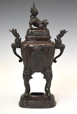 Lot 460 - Japanese bronze incense burner, Dog of Fo cover