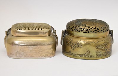 Lot 478 - Two Japanese basket-form hand warmers