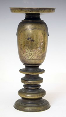 Lot 457 - Bronze turned pedestal stand