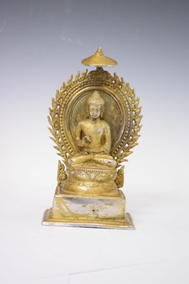 Lot 469 - Silvered Buddha with mandorla