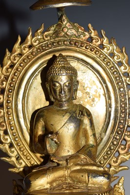 Lot 469 - Silvered Buddha with mandorla