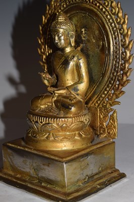 Lot 469 - Silvered Buddha with mandorla