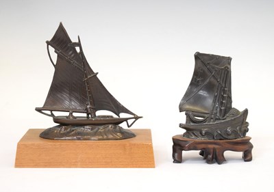 Lot 514 - Two Japanese bronzed boats