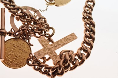 Lot 94 - 9ct curb-link chain with 1887 half sovereign