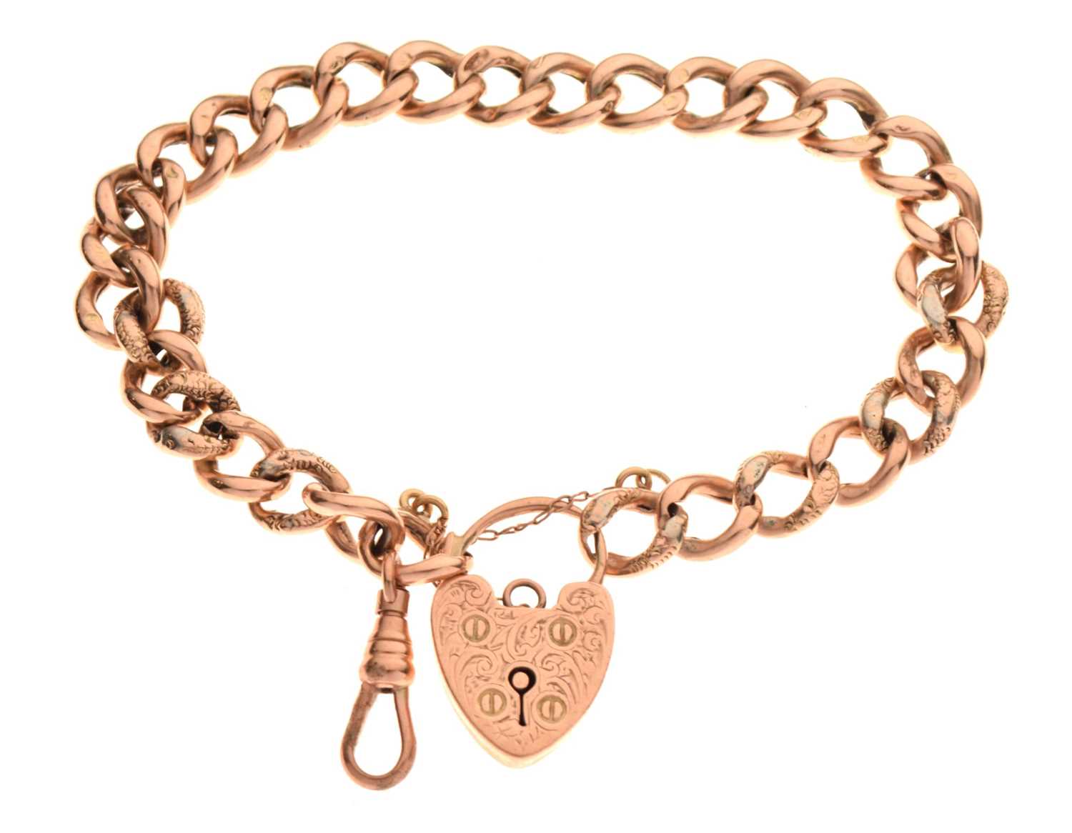 Lot 79 - 9ct rose gold curb-link bracelet