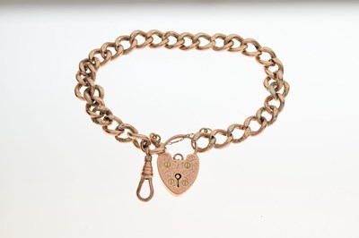 Lot 79 - 9ct rose gold curb-link bracelet