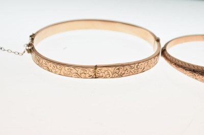 Lot 80 - Two 9ct hollow snap bangles