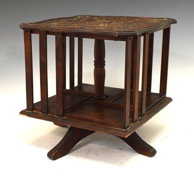 Lot 591 - Carved table-top revolving bookcase