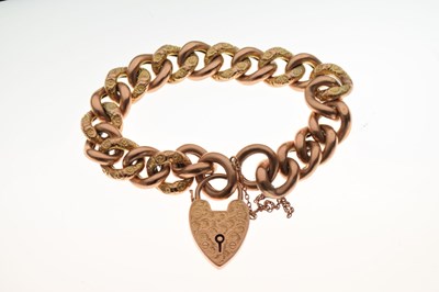 Lot 81 - 9ct yellow metal hollow curb-link bracelet