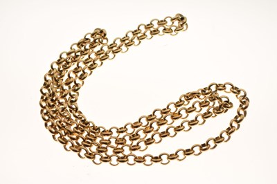 Lot 69 - 9ct belcher-link long chain