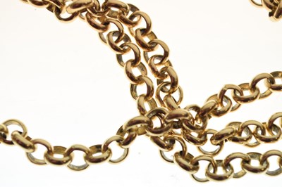 Lot 69 - 9ct belcher-link long chain