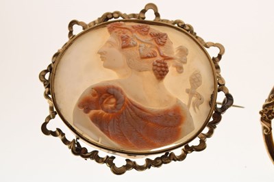 Lot 41 - Two shell cameo brooches