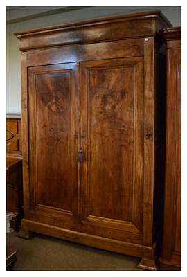 Lot 460 - French wardrobe with rectangular panelled doors