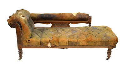 Lot 717 - Edwardian oak chaise longue