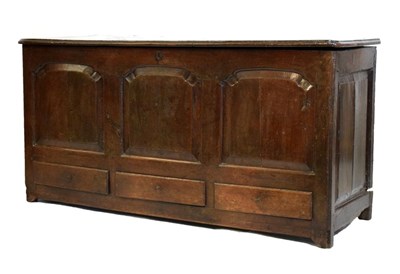 Lot 391 - 18th Century oak mule chest