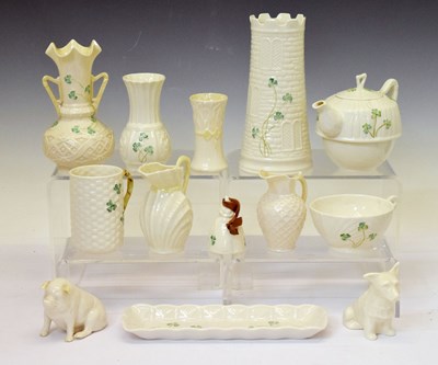 Lot 313 - Collection of Belleek porcelain vases