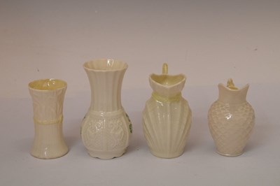 Lot 313 - Collection of Belleek porcelain vases