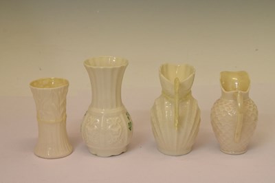 Lot 313 - Collection of Belleek porcelain vases