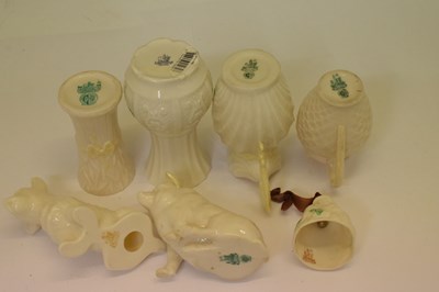 Lot 313 - Collection of Belleek porcelain vases