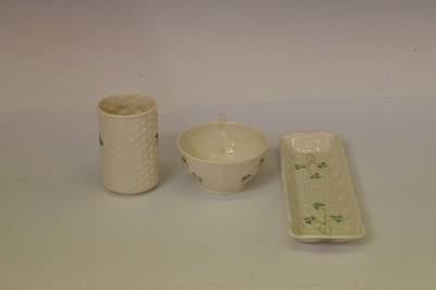 Lot 313 - Collection of Belleek porcelain vases