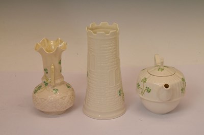 Lot 313 - Collection of Belleek porcelain vases