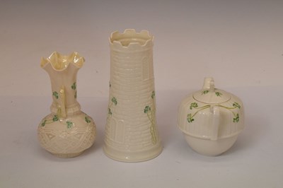 Lot 313 - Collection of Belleek porcelain vases