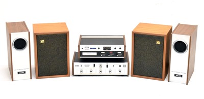 Lot 625 - AKAI Amp, Stereo Recorder, etc and a pair of Rank Wharfedale Speakers