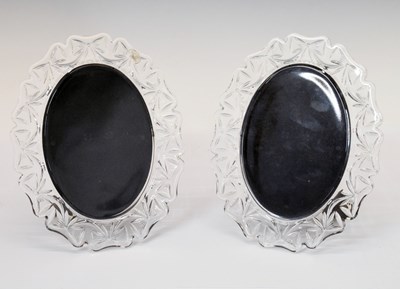 Lot 344 - Waterford - Pair of crystal oval photo frames