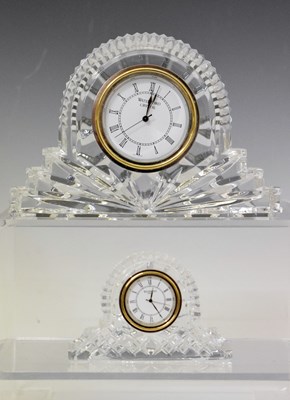 Lot 345 - Waterford - Two crystal mantel clocks