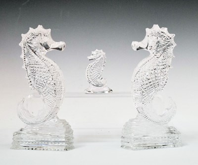 Lot 346 - Waterford - Three crystal seahorses