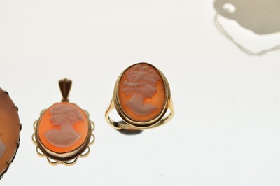 Lot 56 - Two shell cameo brooches