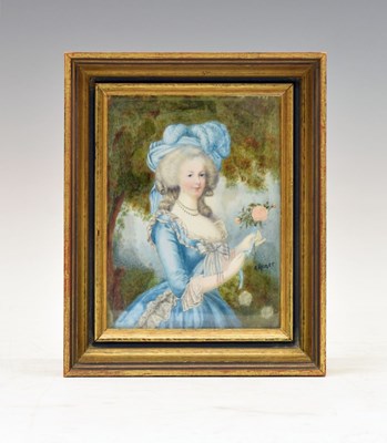 Lot 451 - Early 20th Century portrait miniature on ivory of `Marie Antoinette