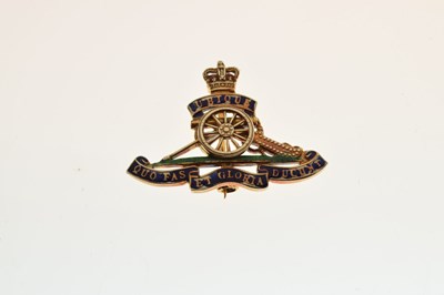 Lot 58 - Royal Artillery brooch with enamel decoration