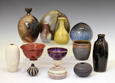 Lot 555 - Quantity of studio pottery vases