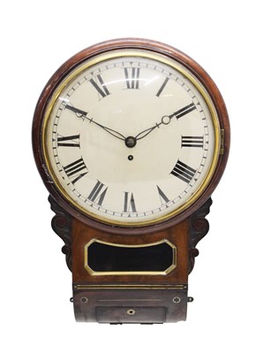 Lot 532 - 19th Century mahogany and brass inlay single fusee wall clock