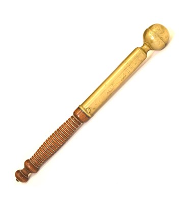 Lot 248 - George III brass ball-headed truncheon or tipstaff