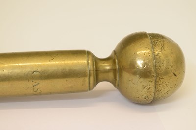 Lot 248 - George III brass ball-headed truncheon or tipstaff
