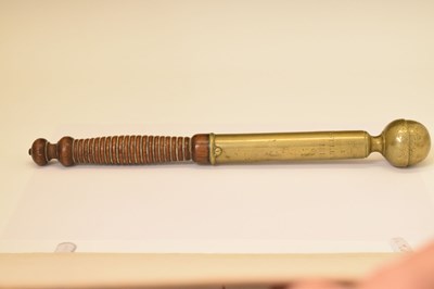 Lot 248 - George III brass ball-headed truncheon or tipstaff