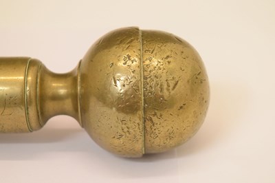 Lot 248 - George III brass ball-headed truncheon or tipstaff