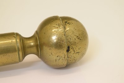 Lot 248 - George III brass ball-headed truncheon or tipstaff