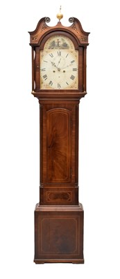 Lot 526 - 19th Century Scottish inlaid mahogany-cased 8-day painted dial longcase clock