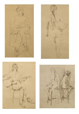 Lot 489 - Four unsigned pencil studies