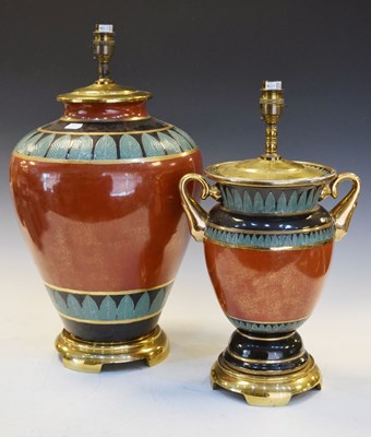 Lot 628 - Two late 20th Century Chinese table lamps