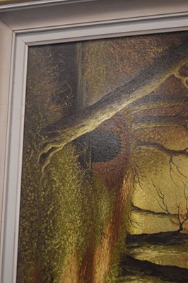 Lot 490 - Harry Sanders - Oil on canvas - Woodland Path