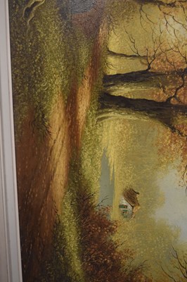 Lot 490 - Harry Sanders - Oil on canvas - Woodland Path