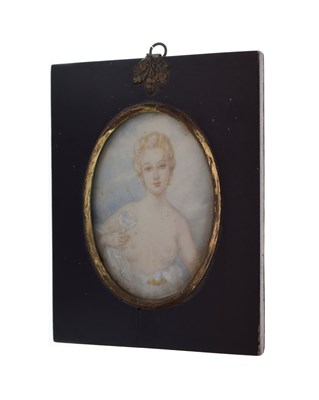 Lot 571 - K.Adams - 20th Century portrait miniature of a semi-nude female