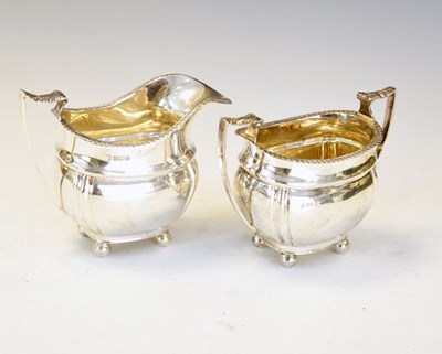 Lot 139 - George V silver milk jug and matching sugar bowl